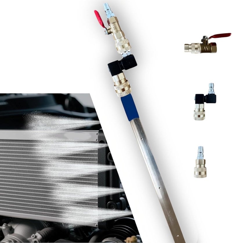 FirFiltr 32" Radiator Cleaning Wand,Water and Air Dual-Use Cleaner Wand 4500 PSI Pressure Washer Tool for Car Radiator Flush and Washable Air Filter with 360° Swivel Quick Coupler,Switch and Fitting - Image 1